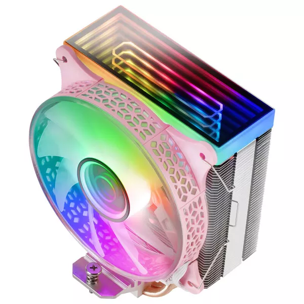 &divide; Ventilador con disipador de cpu mars gaming mcpu-vr pink dise?o doble espejo infinito 4 headpipes td