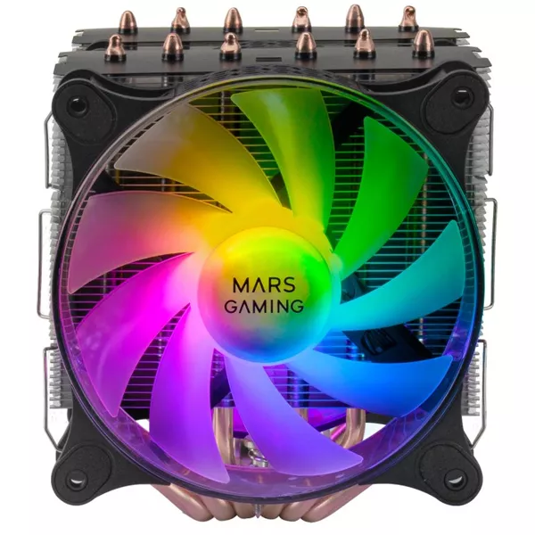 &divide; Ventilador con disipador para cpu mars gaming mcpu-xt black dual argb 6 heatpipes tdp 300w doble dis