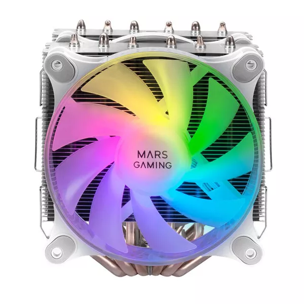 &divide; Ventilador con disipador para cpu mars gaming mcpu-xt white dual argb 6 heatpipes tdp 300w doble dis