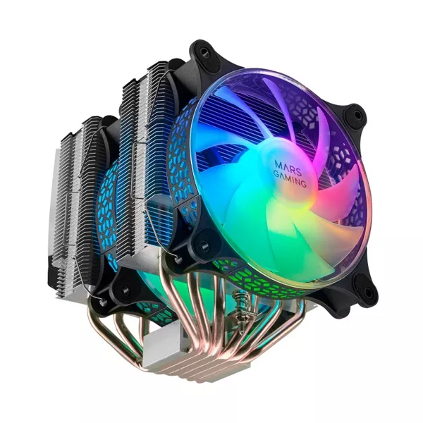 &divide; Ventilador con disipador para cpu mars gaming mcpu-xt black dual argb 6 heatpipes tdp 300w doble dis