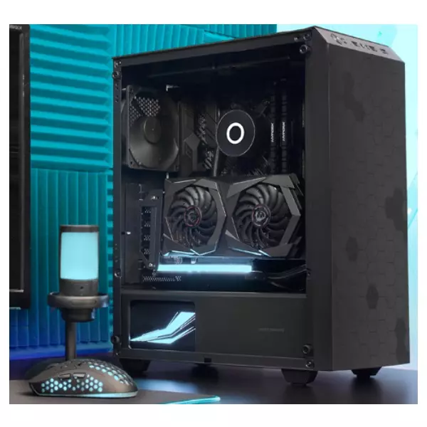 &divide; Caja atx mars gaming mcq3 negra lateral cristal templado doble rejilla magnetica do