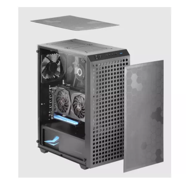 &divide; Caja atx mars gaming mcq3 negra lateral cristal templado doble rejilla magnetica do