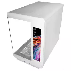&divide; Caja atx mars gaming mc-revmaxw pantalla lcd 11.8" cristal templado 4x ventiladores argb blanco