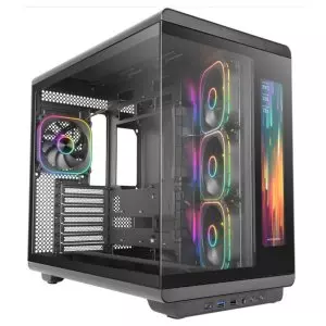 &divide; Caja atx mars gaming mc-revmax pantalla lcd 11.8" cristal templado 4x ventiladores argb negro