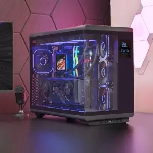 &divide; Caja atx mars gaming mc-revpro pantalla lcd 4.3" cristal templado 4x ventiladores argb black
