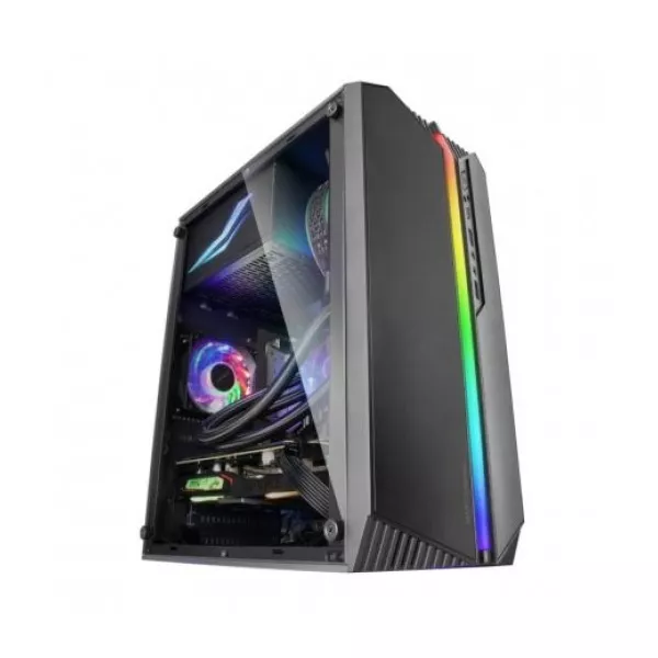 &divide; Caja microatx gaming mars gaming mc-s1 black frontal argb ventilador traser frgb ventana lateral sin