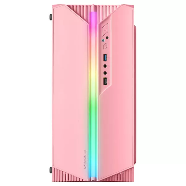 &divide; Caja microatx gaming mars gaming mc-s1 rosa frontal argb ventilador traser frgb ventana lateral sin