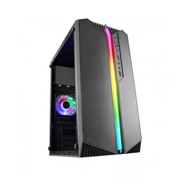 &divide; Caja microatx gaming mars gaming mc-s1 black frontal argb ventilador traser frgb ventana lateral sin