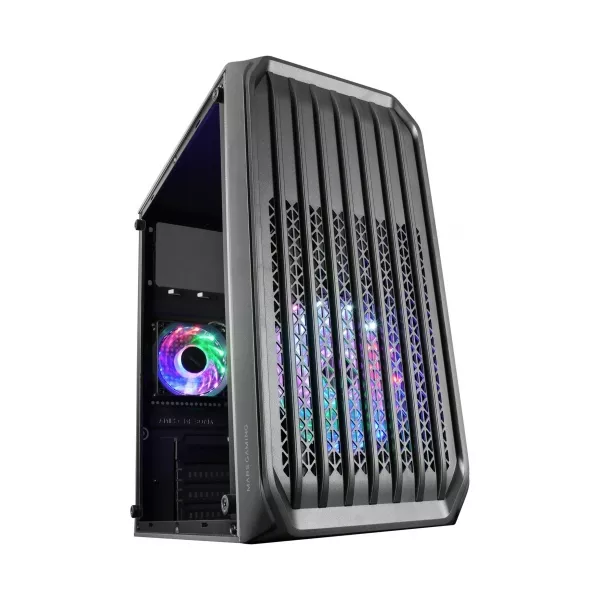 &divide; Caja microatx gaming mars gaming mc-s2 black frontal con ventilador frgb ventana lateral sin f.a