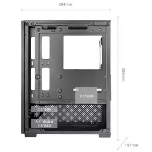 &divide; Caja microatx gaming mars gaming mc-se2 black cristal continuo gpu 290mm 1x3.5 2x2.5