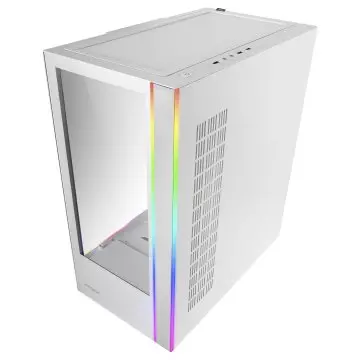 &divide; Caja e-atx mars gaming mc-ultra white doble linea argb frontal y lateral de cristal tem