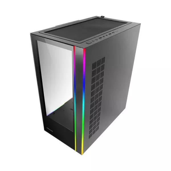 &divide; Caja e-atx mars gaming mc-ultra black doble linea argb frontal y lateral de cristal tem