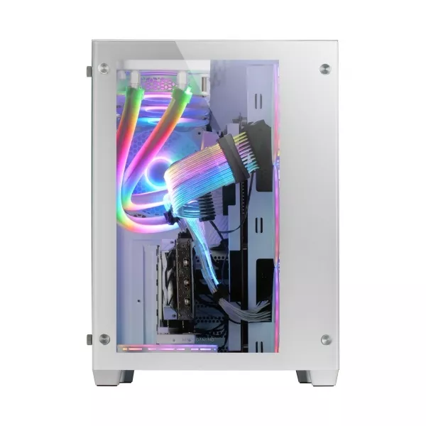 &divide; Caja e-atx mars gaming mcv3 white xxl premium custom doble ventana de cristal templado