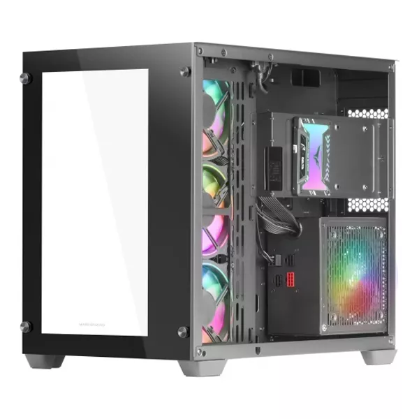 &divide; Caja e-atx mars gaming mcv3 black xxl premium custom doble ventana de cristal templado