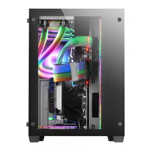 &divide; Caja e-atx mars gaming mcv3 black xxl premium custom doble ventana de cristal templado