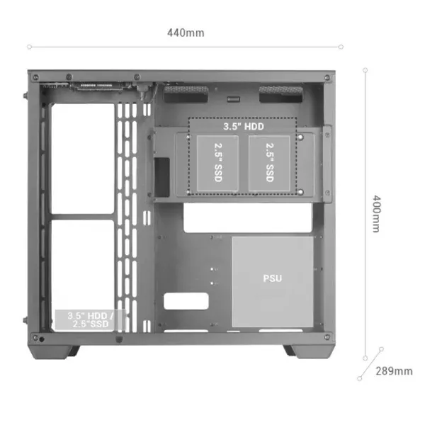 &divide; Caja e-atx mars gaming mcv4 pink xxl premium custom doble ventana de cristal templado c