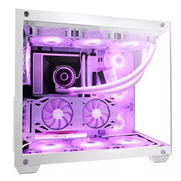 &divide; Caja e-atx mars gaming mcv4 white xxl premium custom doble ventana de cristal templado