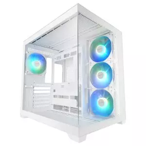 &divide; Caja atx mars gaming mcv5w cristal templado panoramico argb gpu 416mm blanco