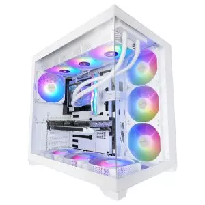 &divide; Caja atx mars gaming mcv5w cristal templado panoramico argb gpu 416mm blanco