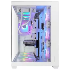 &divide; Caja atx mars gaming mcv5w cristal templado panoramico argb gpu 416mm blanco