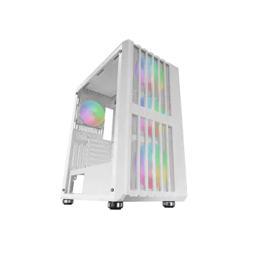 &divide; Caja atx mars gaming mcvaultw frontal blanco malla vertical 4x120mm argb 3xpci vert