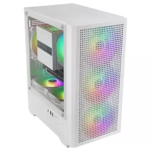 &divide; Caja microatx mars gaming mc-vectorw gpu max 282mm cristal templado mesh argb usb-c blanco