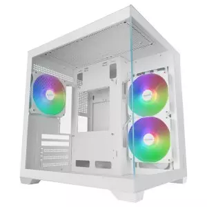 &divide; Caja microatx mars gaming mc-view3w gpu max 330mm cristal templado panoramico argb usb-c blanca