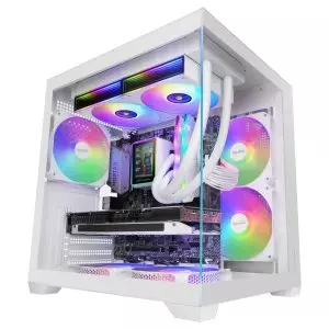 &divide; Caja microatx mars gaming mc-view3w gpu max 330mm cristal templado panoramico argb usb-c blanca