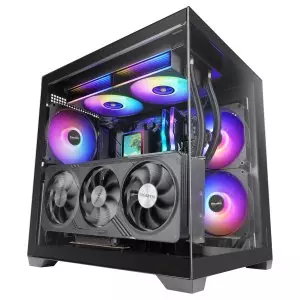 &divide; Caja microatx mars gaming mc-view3 gpu max 330mm cristal templado panoramico argb usb-c negra