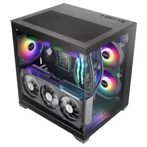 &divide; Caja microatx mars gaming mc-view3 gpu max 330mm cristal templado panoramico argb usb-c negra
