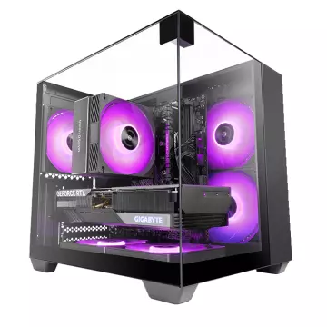 &divide; Caja microatx gaming mars gaming mcvisionm triple cristal templado gpu 330mm 1x3.5 1x2.5 negro