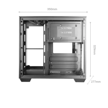 &divide; Caja microatx gaming mars gaming mcvisionmp triple cristal templado gpu 330mm 1x3.5 1x2.5 rosa