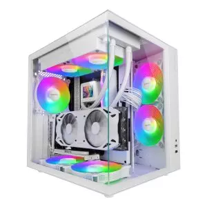 &divide; Caja atx cube mars gaming mcvonew blanco cristal continuo gpu 334mm 1x3.5 2x2.5