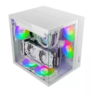 &divide; Caja atx cube mars gaming mcvonew blanco cristal continuo gpu 334mm 1x3.5 2x2.5