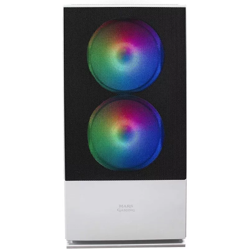 &divide; Caja microatx gaming mars gaming mcz white frontal mesh con 2xventilador rgb ventana lateral total u