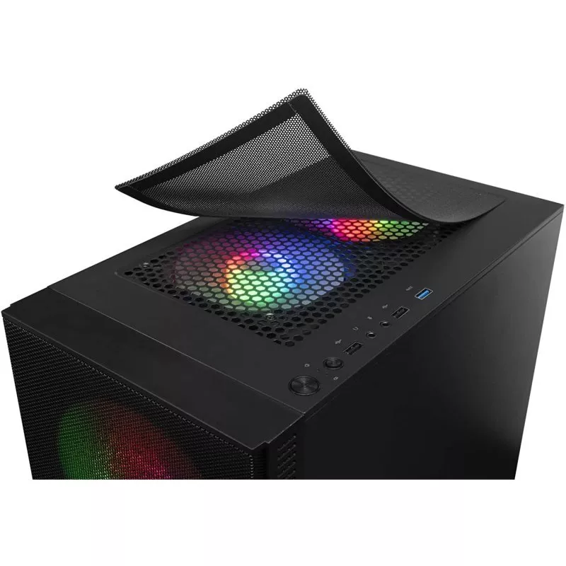 &divide; Caja microatx gaming mars gaming mcz black frontal mesh con 2xventilador rgb ventana lateral total u