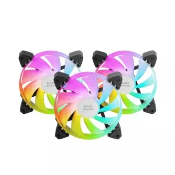 &divide; Kit 3xventilador interno argb mars gaming mf-3a kit black 12x12cm argb rainbow