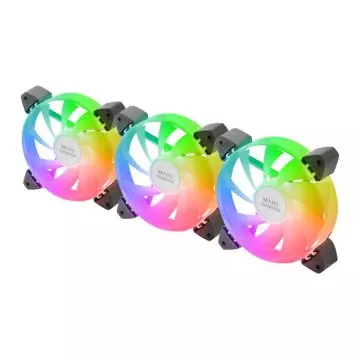 &divide; Kit 3xventilador interno argb mars gaming mf-3a kit black 12x12cm argb rainbow
