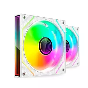 &divide; Kit 2xventilador interno argb mars gaming mf3dprox2 blanco 120mm argb 360? pwm