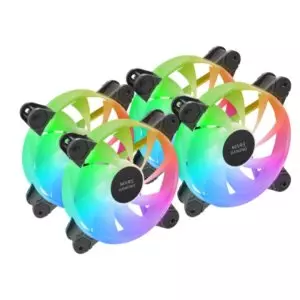 &divide; Kit 4xventilador interno argb mars gaming mf4a 120mm sin marco rodamiento fdb negro