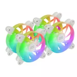 &divide; Kit 4xventilador interno argb mars gaming mf4aw 120mm sin marco rodamiento fdb blanco