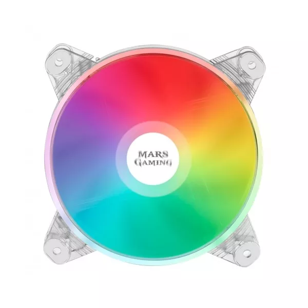 &divide; Ventilador interno mars gaming mfd transparente 12x12cm iluminacion dual chroma rgb ultra silencioso
