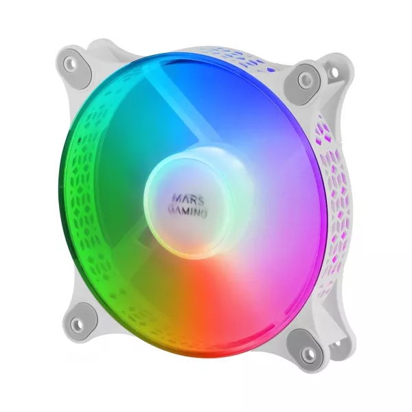 &divide; Kit 2xventilador interno frgb mars gaming mf-duo white 12x12cm ultrasilenciosos 15db iluminacion frg