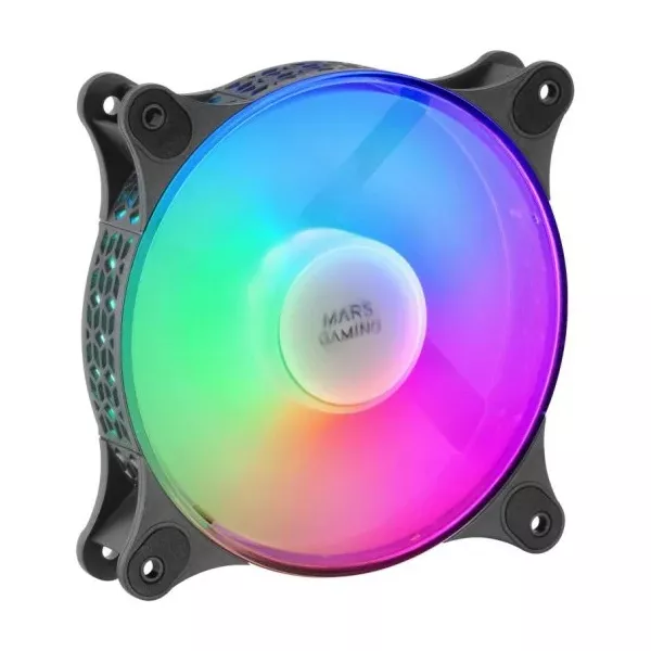 &divide; Kit 2xventilador interno frgb mars gaming mf-duo black 12x12cm ultrasilenciosos 15db iluminacion frg