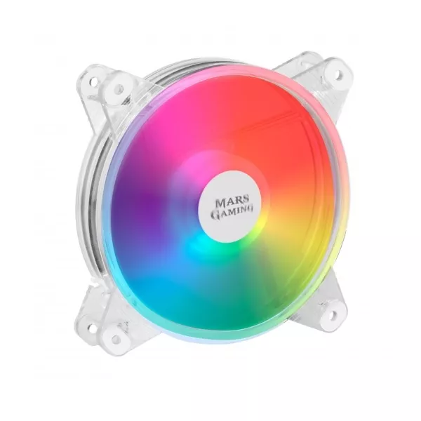 &divide; Ventilador interno mars gaming mfd transparente 12x12cm iluminacion dual chroma rgb ultra silencioso