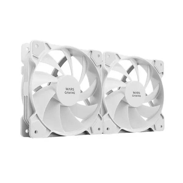 &divide; Ventilador interno mars gaming mf-prox2w (pack 2) 120mm 12dba 3-pin/molex fdb blanco