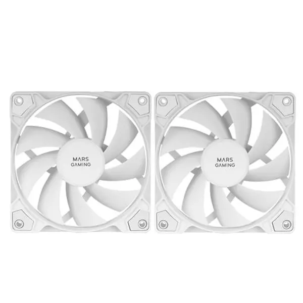 &divide; Ventilador interno mars gaming mf-prox2w (pack 2) 120mm 12dba 3-pin/molex fdb blanco