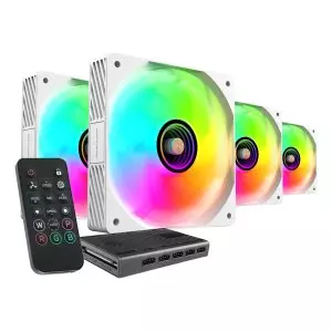 &divide; Ventilador interno mars gaming mfsi4kitw (pack 4) 120mm 12dba argb pwm con hub blanco