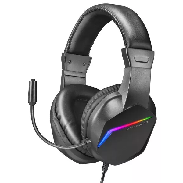 &divide; Headset mars gaming mh122 black ultra ligeros 184g drivers de neodimo 50mm microfono flexible jack 3
