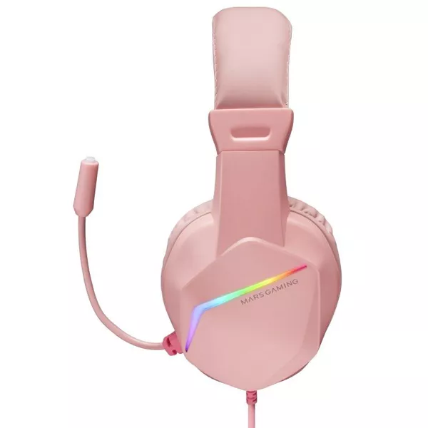 &divide; Headset mars gaming mh122 pink ultra ligeros 184g drivers de neodimo 50mm microfono flexible jack 3.